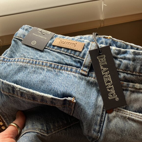 BLANK NYC Baxter Rib Cage Ripped High Waist Crop Five Pocket Jeans Size 25 - Picture 10 of 12